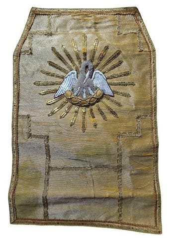 Doek van het Heilig Sacrament - Pélican - 51x34 cm - Antiek