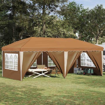 vidaXL Pop-up partytent 575 x 288 x 245 cm Beige, Verzenden, Nieuw, Partytent
