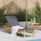 vidaXL Ligstoel met kussens 55x199x30 cm bamboe, Verzenden, Nieuw