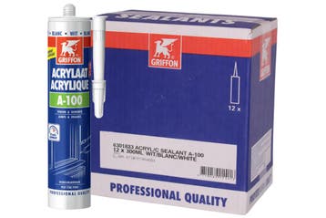Griffon acrylic sealant a 100 12 stuks, 300 ml, wit, koker, Verzenden, Nieuw
