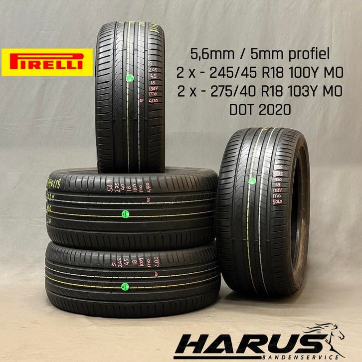 245/45/18 275/40/18 Pirelli zomerbanden 5,6/5mm profiel 4X, Auto-onderdelen, Banden en Velgen, 18 inch, Erkend duurzaam, Zomerbanden