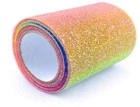 Lint RegenboogTule met glitter 7,5 cm rol 9 meter, Ophalen of Verzenden, Nieuw