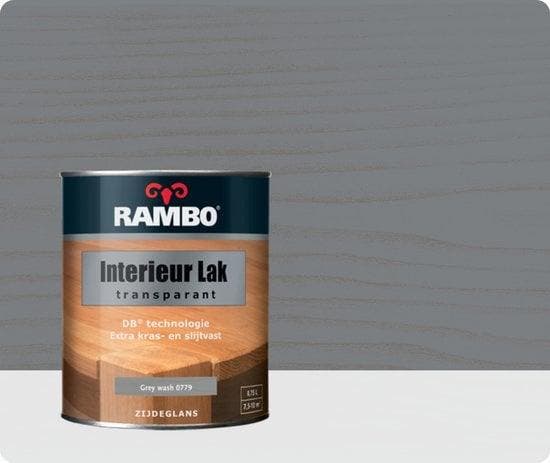 Rambo Interieur-/Vloer Lak Transparant Zijdeglans - Grey..., Doe-het-zelf en Verbouw, Verf, Beits en Lak, Lak, Grijs, Nieuw, Minder dan 5 liter