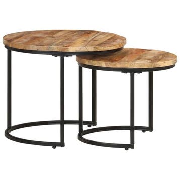 Bijzettafel set - Mangohout | Retourdeal 34% Korting, Huis en Inrichting, Tafels | Bijzettafels, Minder dan 45 cm, Minder dan 55 cm