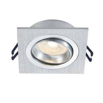 Inbouwspot vierkant kantelbaar Aluminium geborsteld, Verzenden, Nieuw, Overige fittingen