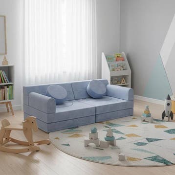 Kinderbank Kayo - Corduroy - Incl. Kussens - Lichtblauw, Kinderen en Baby's, Kinderkamer | Overige Meubels, Verzenden, Nieuw
