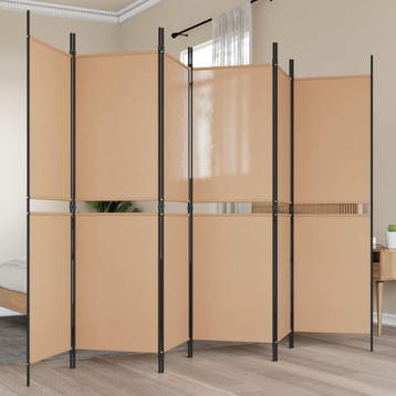 vidaXL 6-Panelen Kamerscherm Beige 300 x 180 cm Stof, Verzenden, Nieuw