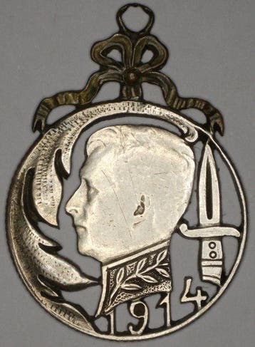 België - WORLD WAR I - Albert I - 1 Frank Trench Art / Love, Postzegels en Munten