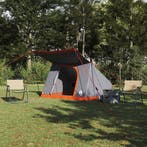 vidaXL Camping Tent met dak Grijs en Oranje 282 x 225 x 154, Caravans en Kamperen, Verzenden, Nieuw