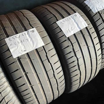 2 x Hankook Ventus S1 Evo3 255-45-18 Zomerbanden 4,5mm, Auto-onderdelen, Banden en Velgen, 18 inch, Gebruikt, 255 mm, Ophalen of Verzenden