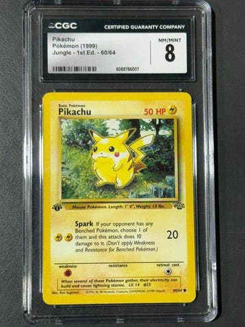 Pokémon - 1 Graded card - Pikachu Jungle - 1st Edition - CGC, Nieuw