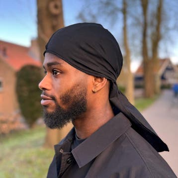 Durag / Du-rag / Do-rag / Bandana - Unisex - Zwarte katoen, Ophalen of Verzenden, Nieuw