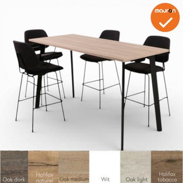 Hoge kantinetafel MAYA - 160x80 cm - Zwart onderstel - bl..., Vergader- of Presentatieruimte, Ophalen of Verzenden, Nieuw zonder verpakking