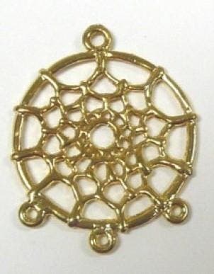 DQ metalen bedels dromenvanger dreamcatcher Goud 34 x 28..., Ophalen of Verzenden, Nieuw, Bedel