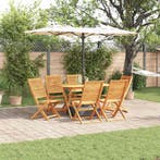 vidaXL Tuin eettafelset 7 pcs Bruin Massief Acaciahout, Verzenden, Nieuw, 7 zitplaatsen