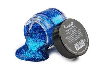 Glittergel blauw superstar, Verzenden, Nieuw, Feestartikel