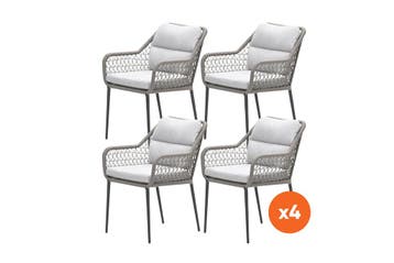 Set van 4 - GI Toledo dining tuinstoelen - Taupe/Zand, Tuin en Terras, Tuinsets en Loungesets, Verzenden, Nieuw, Overige materialen