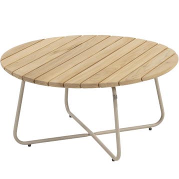 Verdi salontafel teak 73 cm. Ø  (H 35) latte 4 Seasons, Tuin en Terras, Tuintafels, Ophalen of Verzenden, Nieuw