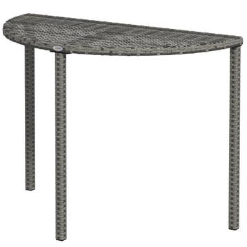 TRUUSK Halfronde Balkontafel 100 x 50 x 74 cm - Grijs - Poly, Verzenden, Nieuw