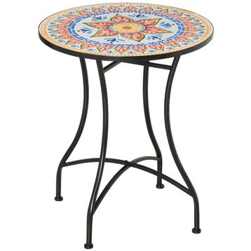 TRUUSK Mozaïektafel Rond - Bistrotafel Met Keramiek Mozaïekp, Verzenden, Nieuw