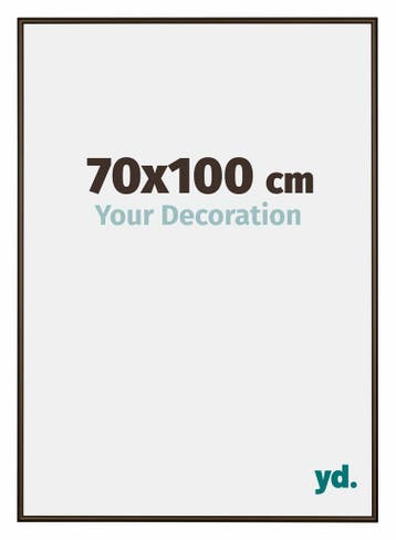 Fotolijst 70x100 cm - Walnoot Structuur - Aluminium - New, Verzenden, Nieuw