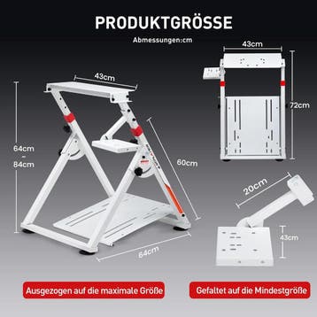 Wheel stand - Racestuur standaard - Stuurwielhouder - Wit -, Verzenden, Zo goed als nieuw
