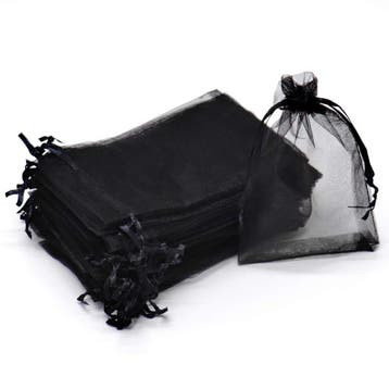 Organza Zakjes - 10x15 cm - Zwart - 50 Stuks - Cadeauzakjes, Verzenden, Nieuw