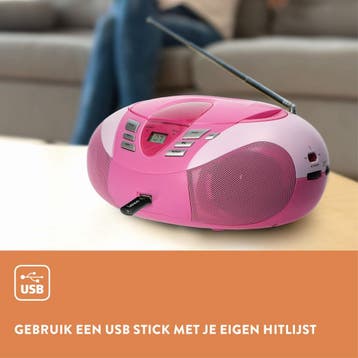 Lenco SCD-37 - Draagbare radio CD speler met MP3 optie en US, Audio, Tv en Foto, Luidsprekers, Verzenden, Zo goed als nieuw