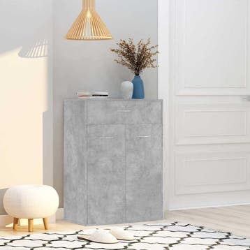 vidaXL Schoenenkast 60x35x84 cm bewerkt hout betongrijs, Huis en Inrichting, Verzenden, Nieuw