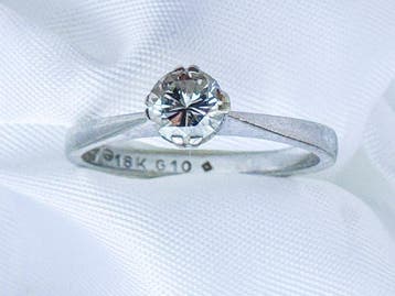 Ring - 18 karaat Witgoud - 0.30ct. tw. Diamant (Natuurlijk), Nieuw