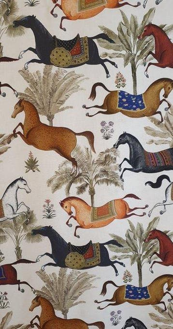 300x280cm! Luxe Artmaison-stof Chevalier dOrient paarden