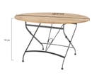 Bellini dining tuintafel 120 cm rond opvouwbaar teak 4, Tuin en Terras, Tuintafels, Ophalen of Verzenden, Nieuw, Teakhout