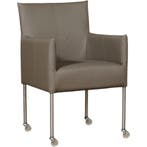 Set van 4 Leren eetkamerstoelen Desire - Toledo Smog, Ophalen of Verzenden, Nieuw, Leer, Vijf, Zes of meer stoelen