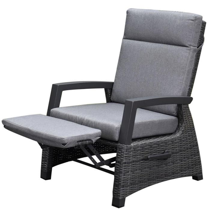 Dallas lounge tuinstoel verstelbaar met voetensteun, Tuin en Terras, Tuinstoelen, Nieuw, Wicker, Ophalen of Verzenden