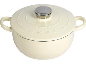 Smeg - Gietijzeren Braadpan - Crème - 24 cm - 4,2 L -, Verzenden, Zo goed als nieuw