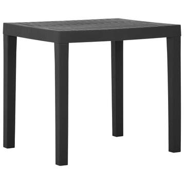 vidaXL Tuintafel 79x65x72 cm kunststof grijs, Tuin en Terras, Tuintafels, Verzenden, Nieuw, Kunststof
