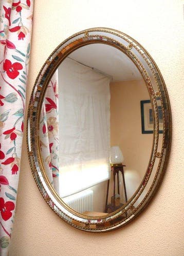 Spiegel - Kristal, Messing, Hout - Venetiaanse stijl