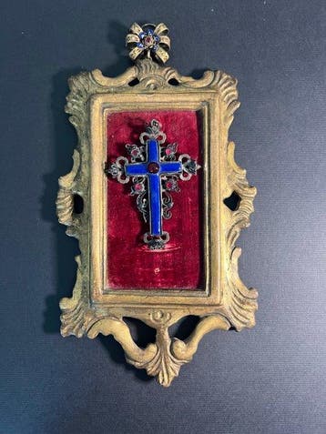 Kruis - Hout, Emaille, Zilver - 1750-1800 - Notre-Dame de