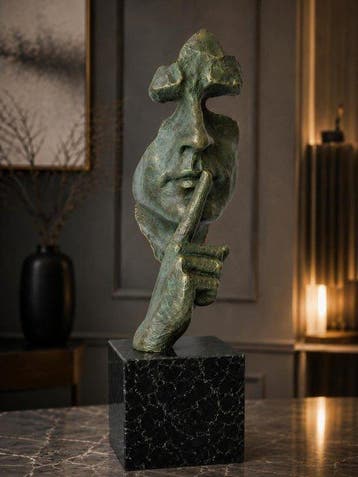 After Dali - sculptuur, Silence - 46 cm - Gepatineerd