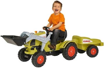 Trap tractor met voorlader - Retourdeal | OP=OP, Kinderen en Baby's, Speelgoed | Buiten | Voertuigen en Loopfietsen, Ophalen of Verzenden