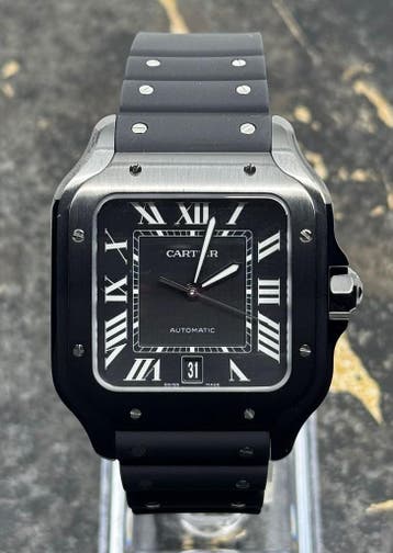 Cartier Santos Large  - Black Dial - WSSA0039 - New 2026, Nieuw, Polshorloge