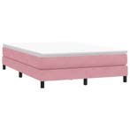 vidaXL Boxspring zonder matras fluweel roze 140x210 cm, Verzenden, Nieuw, Stof