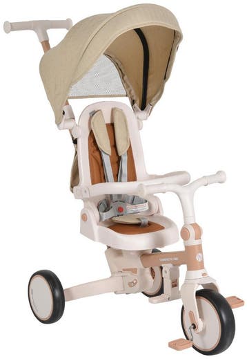 Byox Compacto Beige 4-in-1 Driewieler met Duwstang, Verzenden, Nieuw