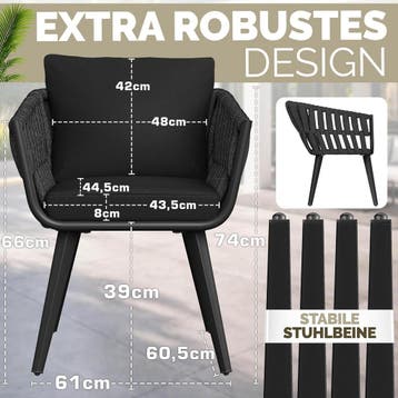 Tuinstoelen - Weerbestendig - Met armleuning - Set van 6 - Z, Verzenden, Zo goed als nieuw