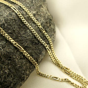 Gouden gourmetschakel ketting, Ophalen of Verzenden, Gebruikt, Overige kleuren, Goud