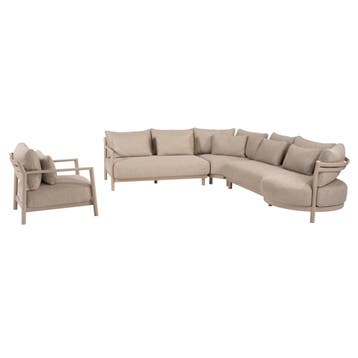 Mykonos modulaire hoek loungeset 4 delig latte 4 Seasons, Tuin en Terras, Tuinsets en Loungesets, Ophalen of Verzenden, Nieuw