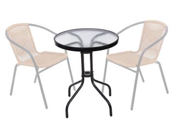Bistro Tafel 60cm Zwart Staal | Weerbestendig | Laatste S..., Ophalen of Verzenden, Nieuw, Rond, Metaal