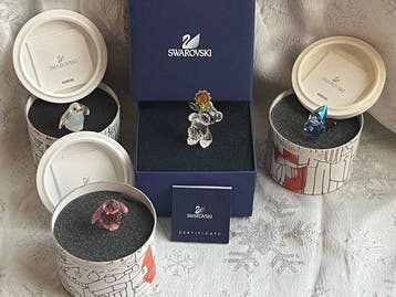 Swarovski - Swarovski - sculptuur, 4 Schattige Diertjes &