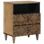 vidaXL Bed kast met lade Bruin 50 x 33 x 60 cm Massief Mango, Minder dan 45 cm, Verzenden, Nieuw, 55 tot 70 cm