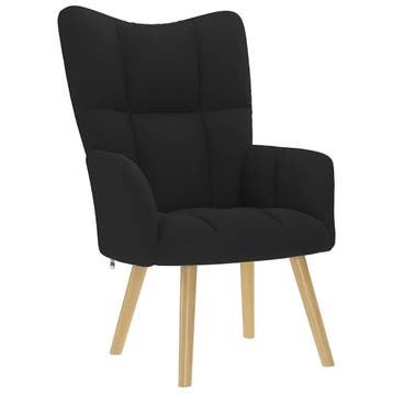 vidaXL Relaxstoel stof zwart, Verzenden, Nieuw